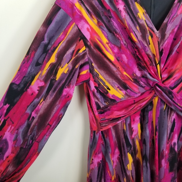 London Times V-Neck Twist Front Dress Size 10 NWT - Picture 3 of 7